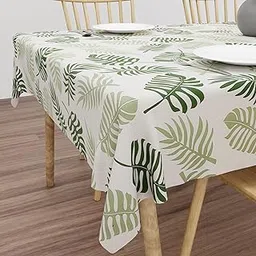 Wings Star Floral Rectangular PVC 4 Seater Table Cover [40x60 Inches] Green Leaf-picture-12