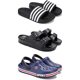 WINGSCRAFT Lightweight,Classic Slider || Sandals with Clogs for Men-Combo-COMBO(3)-3024-3115-3015-10 -P-picture-16
