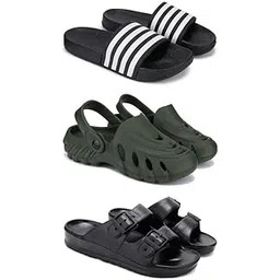WINGSCRAFT Lightweight,Classic Slider || Sandals with Clogs for Men-Combo-COMBO(3)-3024-3137-3115-10 -P-picture-35