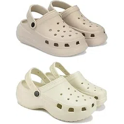 WINGSCRAFT-Premium Comfortable Regular Wear Women Clogs Sandal for Women's & Girls-Combo(2)-OO1-OO8-5 Beige-EURO-36-picture-23