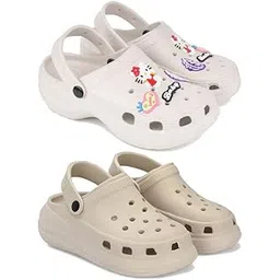 WINGSCRAFT-Premium Comfortable Regular Wear Women Clogs|Sandal for Women's & Girls-Combo(2)-O10-OO1-5 Beige-picture-44