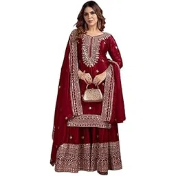 winksfashion Womens Traditional Sharara Set with Sequence Embroidery, Salwar Suit, Heavy Embellished Dress with Dupatta-picture-54