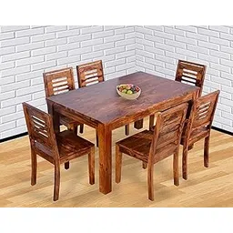 Winntage Furniture Sheesham Wood 6 Seater Dining Table Set with Chairs for Living Room (Teak Finish) | 1 Year Warranty-picture-11