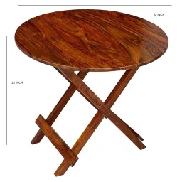 Winntage Furniture Sheesham Wood Patio Table with 2 Chair Wooden Folding Coffee Table Set for Living Room Garden Balcony Indoor Outdoor Home (Rich Walnut Finish) | 1 Year Warranty image 5