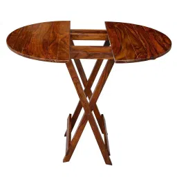 Winntage Furniture Sheesham Wood Patio Table with 2 Chair Wooden Folding Coffee Table Set for Living Room Garden Balcony Indoor Outdoor Home (Rich Walnut Finish) | 1 Year Warranty image 3