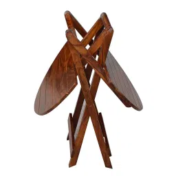 Winntage Furniture Sheesham Wood Patio Table with 2 Chair Wooden Folding Coffee Table Set for Living Room Garden Balcony Indoor Outdoor Home (Rich Walnut Finish) | 1 Year Warranty image 4