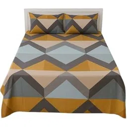 WINSTON HOME | Cloud Cotton Flatsheet King Size with Two Pillow Covers, 300 TC | Super Soft Bed Sheet for King Size Bed | Floral Design Size 90 * 100 Pack of 1 (multicolor1)-picture-15