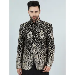 Wintage Embroidered Mandarin Collar Velvet Bandhagala-picture-35