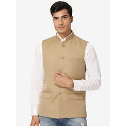 Wintage Men Beige Solid Nehru Jacket-picture-23
