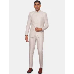 Wintage Men Beige Solid Single-Breasted Two-Piece Suits-picture-18
