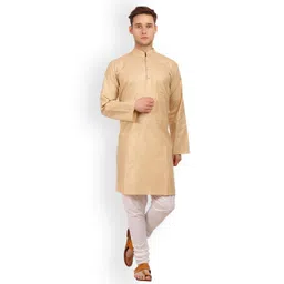 Wintage Men Beige Solid Straight Kurta-picture-12