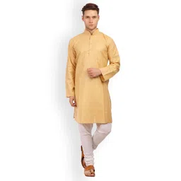 Wintage Men Beige Solid Straight Kurta image 1
