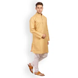 Wintage Men Beige Solid Straight Kurta image 3