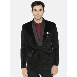 Wintage Men Black Single-Breasted Tuxedo Blazer-image-15