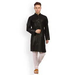 Wintage Men Black Solid Straight Kurta-picture-26