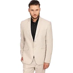 wintage Men's 100% Linen Notched Lapel All Season Natural Color Blazer-picture-48