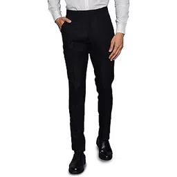 wintage Men's Black Regular Fit Linen Pants-picture-51