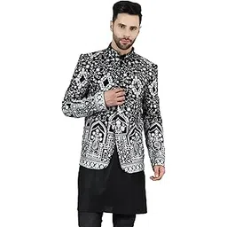 wintage Men's Embroidered Velvet Bandhgala-picture-41