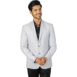 wintage Mens Poly Viscose Silver Blazer : 40/ M-picture-12