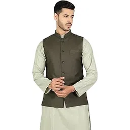 wintage Mens Polyester Cotton Plain Modi Nehru Jacket-picture-22