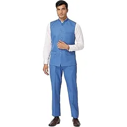 wintage Men's Polyester Cotton Vest and Trouser Set-picture-38