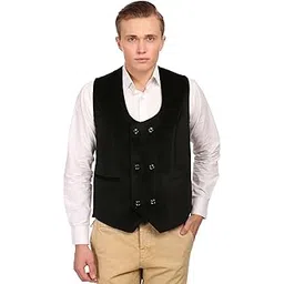 wintage Men's Velvet Party Black Vest Waistcoat-picture-15