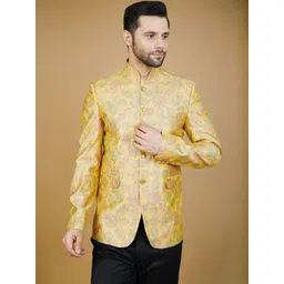 Wintage Printed Banarasi Bandhgala Blazer-picture-15