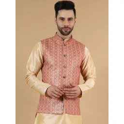Wintage Printed Cotton Silk Nehru Jacket-picture-40
