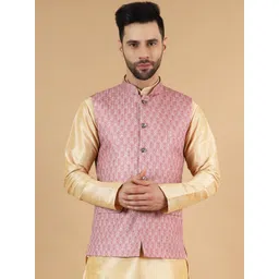 Wintage Printed Satin Nehru Jacket-picture-35