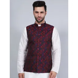 Wintage Printed Woven Nehru Jacket-picture-30
