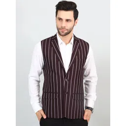 Wintage Striped Notched Lapel Nehru Jackets-picture-26