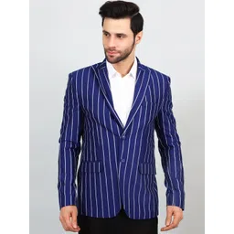 Wintage Striped Single Breasted Formal Blazer-image-45