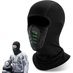 Winter Riding Hat Balaclava Neck Gaiter, Soft Thermal Plush Lined Ski Hat with Ventilated Face Mask, Outdoor Sport Warm Hat Motorcycle Helmet Liner Warm Skull Cap for Men Women Black-picture-10