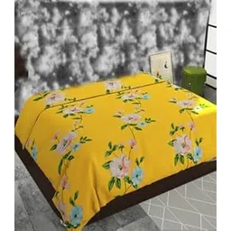 Winter Soft Glace Cotton 315 TC Single Bed Size Razai Cover || Duvet Cover || Blanket Cover || Comforter Cover with Zipper, 60" x 90 ", Yellow, 1 Pc-image-20