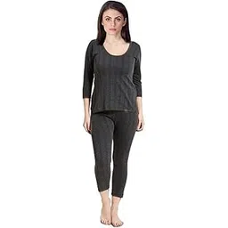 Winter Warm Top & Bottom Set Thermal Bigger/Plus Size Thermals for Women/Ladies/Girls Grey(42 and 44)-picture-33