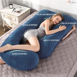 winx Ultra soft j shaped pillow Polyester Fibre Solid Pregnancy Pillow Pack of 1-picture-18