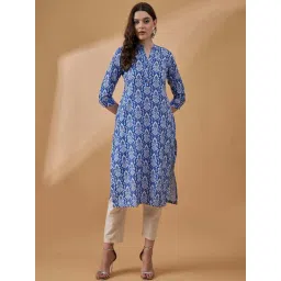 Winza Designer Blue Cotton Printed Straight Kurta-picture-30
