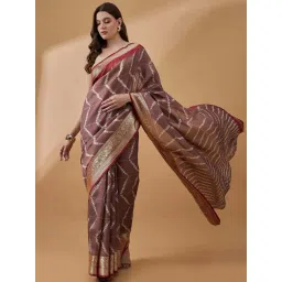 Winza Designer Maroon Printed Saree With Unstitched Blouse-picture-38