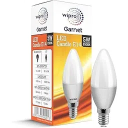 Wipro Garnet 5 W E14 Base Frosted Candle LED Bulb | Cool Day White (6500K) | Pack of 1 | Clear optics for sparkling effect | LED Filament Bulb for Home, office, chandellior, decorative lamp shade-image-16