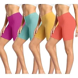 wirarpa Women's Cotton Boy Shorts Underwear Long Leggings Under Anti Chafe Bloomers Multicolor 4 Pack Size-picture-17