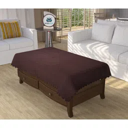 wisehome Velvet 4 Seater Self Design Table Cover-picture-10