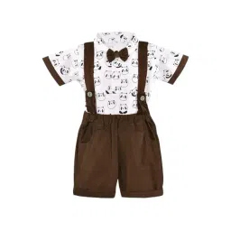 Wish Karo Boys Brown Printed Dungaree-picture-11