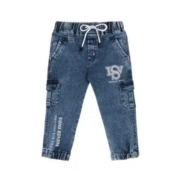 Wish Karo Boys Classic Heavy Fade Printed Clean Look Stretchable Cotton Cargo Jeans-picture-23