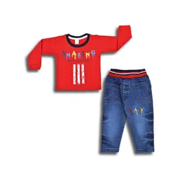 Wish Karo Boys Printed Cotton T-shirt with Trousers-picture-33