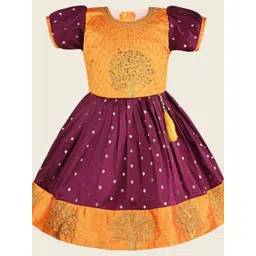 Wish Karo Embellished Embroidered Puff Sleeve Satin Fit & Flare Dress-picture-46