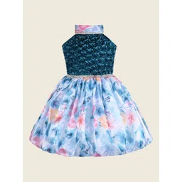 Wish Karo Girl Tie & Dye Applique Satin Fit & Flare Dress-picture-12