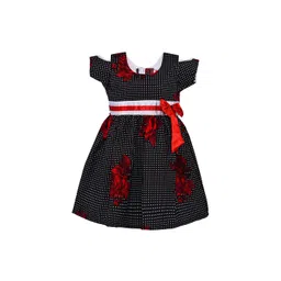 Wish Karo Girls Black & White Printed Fit and Flare Dress-picture-26