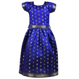 Wish Karo Girls Blue & Gold-Toned Ready to Wear Lehenga Choli-picture-58