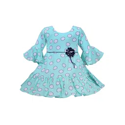 Wish Karo Girls Blue Georgette Fit &Flare Dress-picture-46