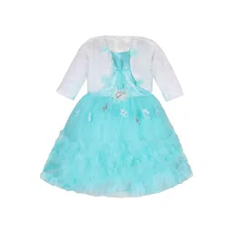 Wish Karo Girls Embellished Tie-Ups Net Fit & Flare Dress With Jacket-picture-56